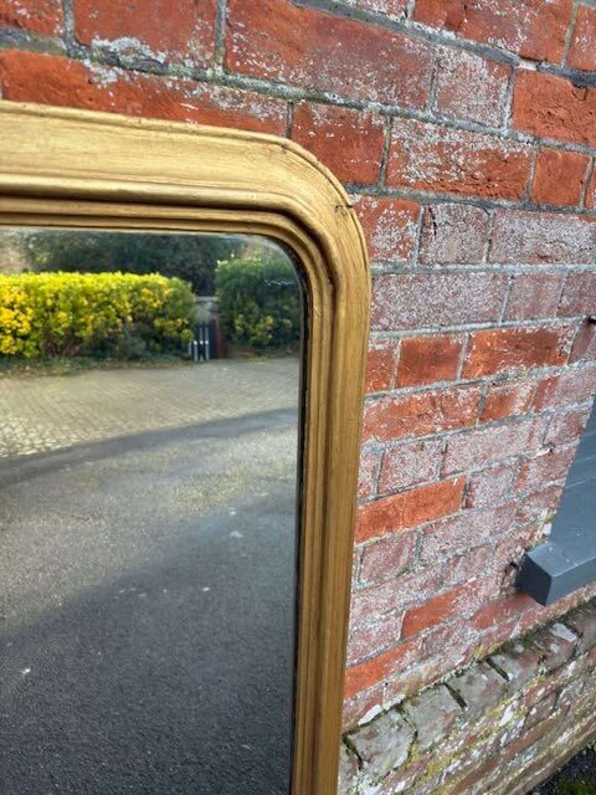 A Fabulous Large Antique English 19th C Arched Top Gilt Overmantle Mirror. photo Home Decor