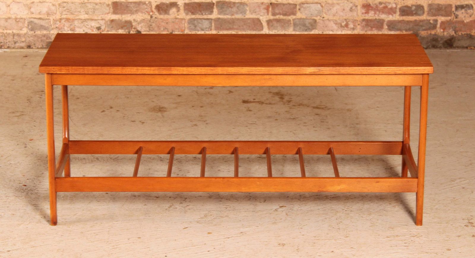 Mid Century Teak Coffee Table With A Magazine Rack, Circa 1960s photo furniture