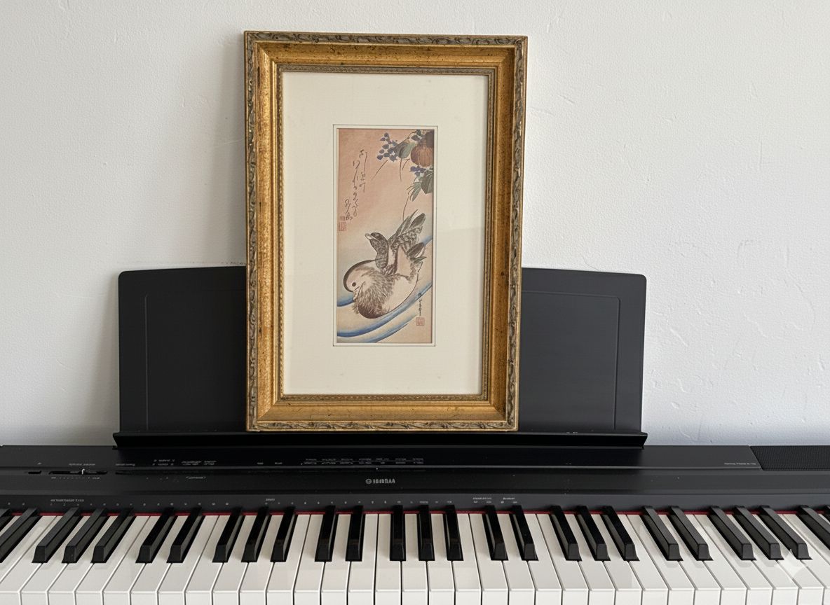 photo for sale Pair Of Vintage Framed Hiroshige Prints   Japanese Woodblock Art