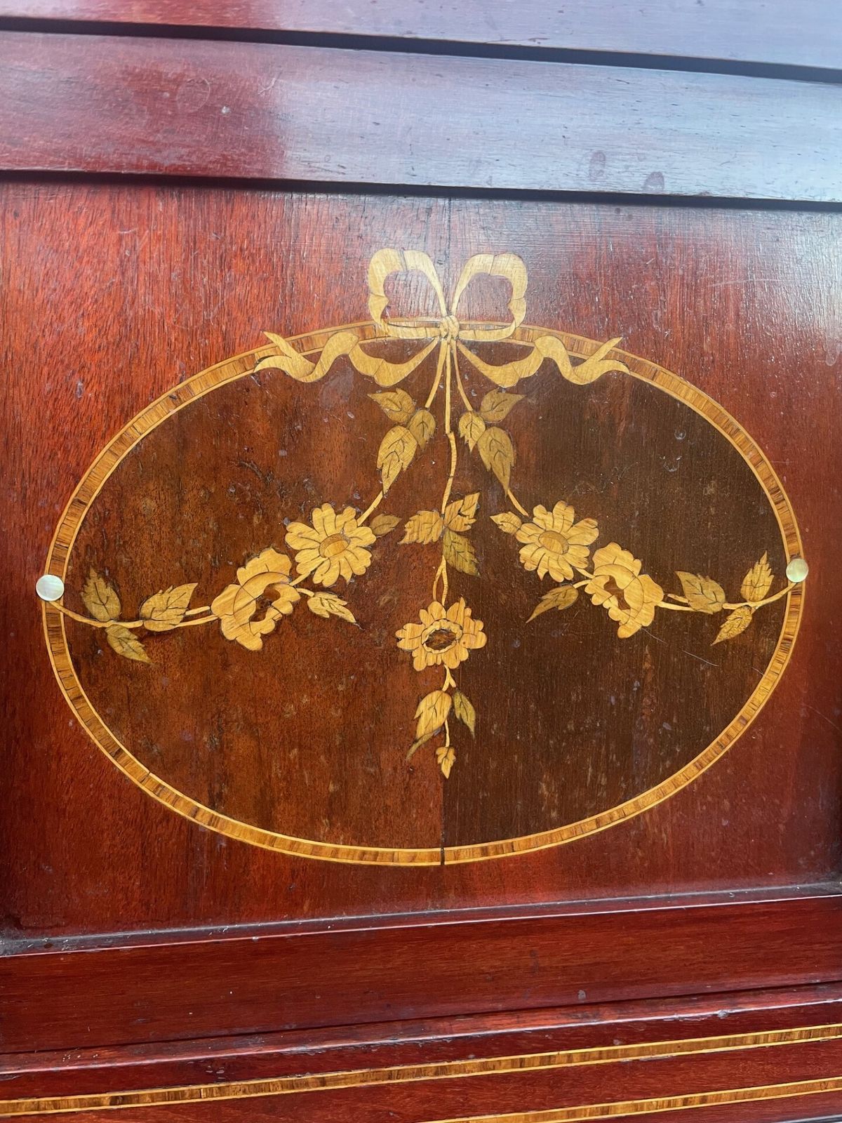Edwardian Inlaid Mahogany Bedside Cabinet photo vinterior