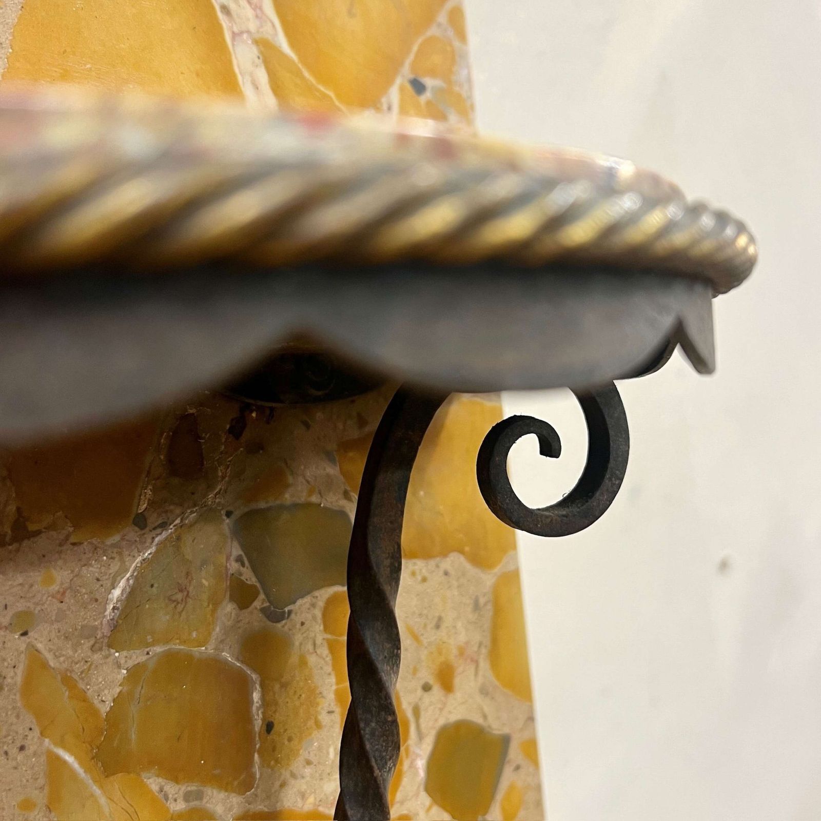 Rare Breche D'alep Marble & Iron Wall Shelves photo Home Decor