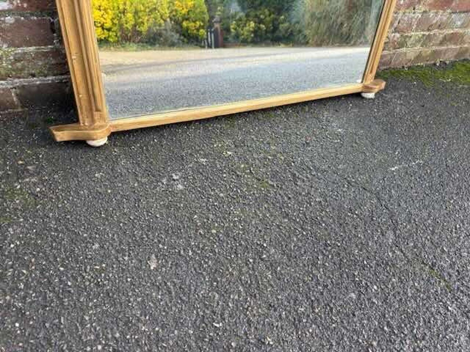A Delightful Sizes Antique English 19th C Arched Top Gilt Overmantle Mirror. photo 595.0