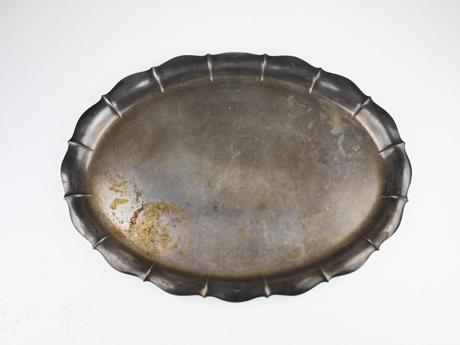 Antique Silver Plated Serving Tray, Fr. Bibus Silver Tray, Antique Tray, Tray, Vintage Decor, Chrome Serving Tray, Antique Czech Silver Tray