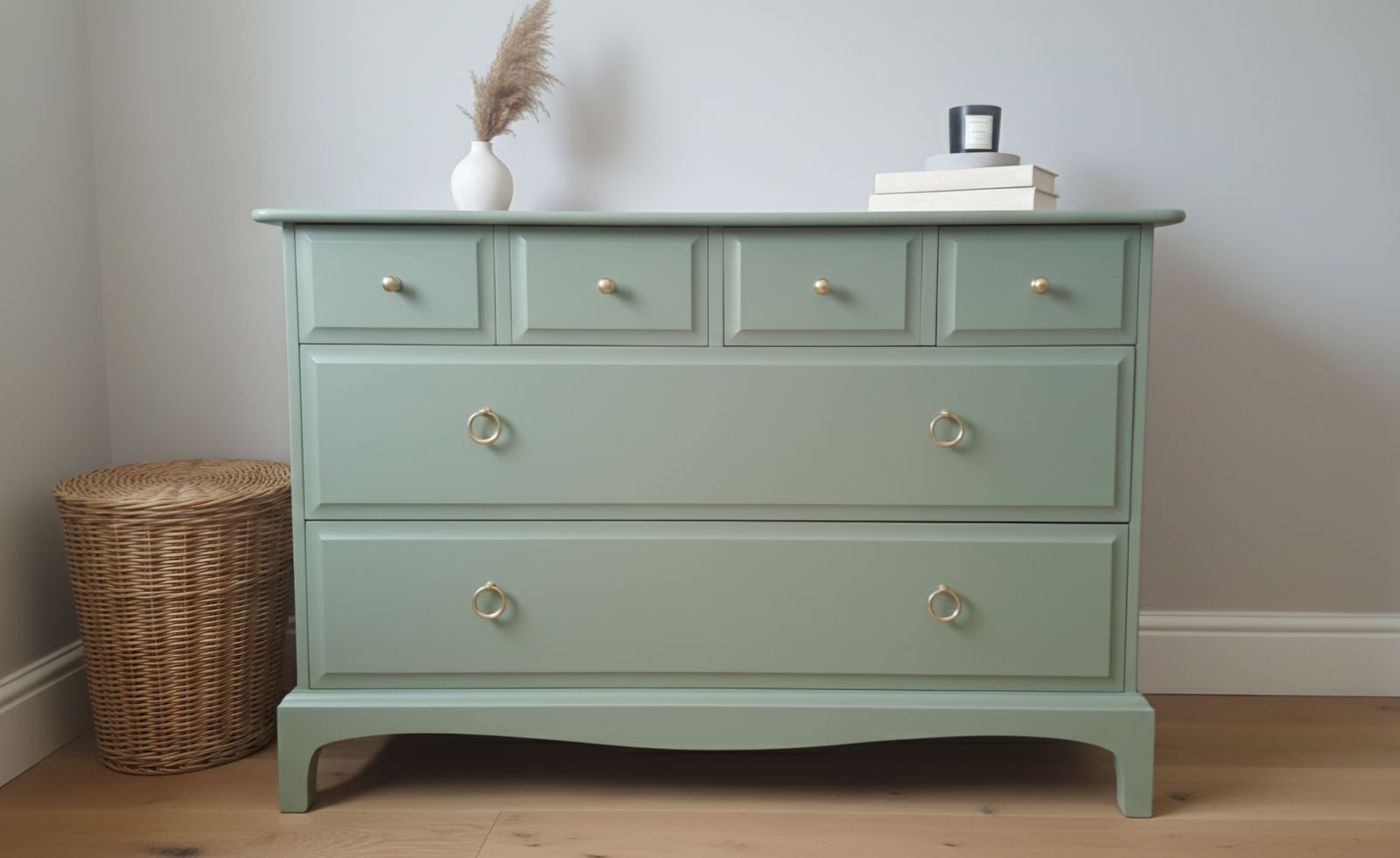 Vintage Stag Minstrel Chest Of Drawers, 4 Over 2, Custom Order