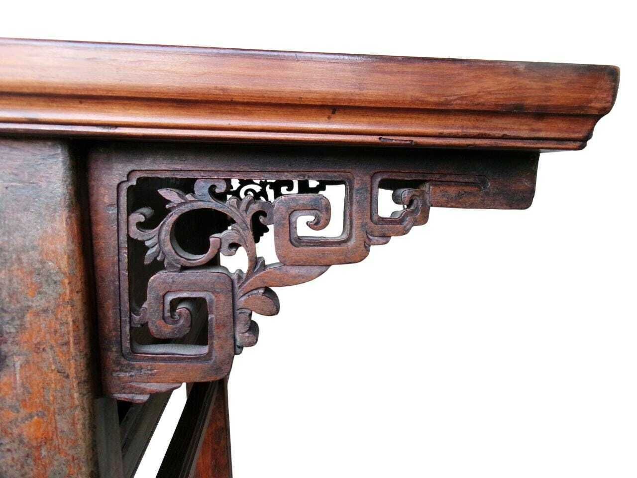 1400.0 Antique Chinese Altar Table, C1830s, Auspicious Carvings, Large Oriental Asian Temple Table, Gong An photo
