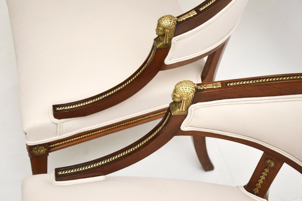 Pair Of Antique Swedish Neoclassical Mahogany Armchairs photo vintage