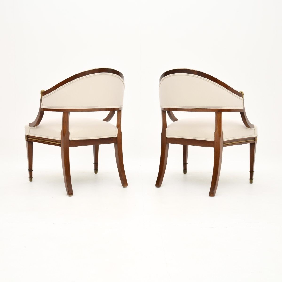 3575.0 Pair Of Antique Swedish Neoclassical Mahogany Armchairs photo