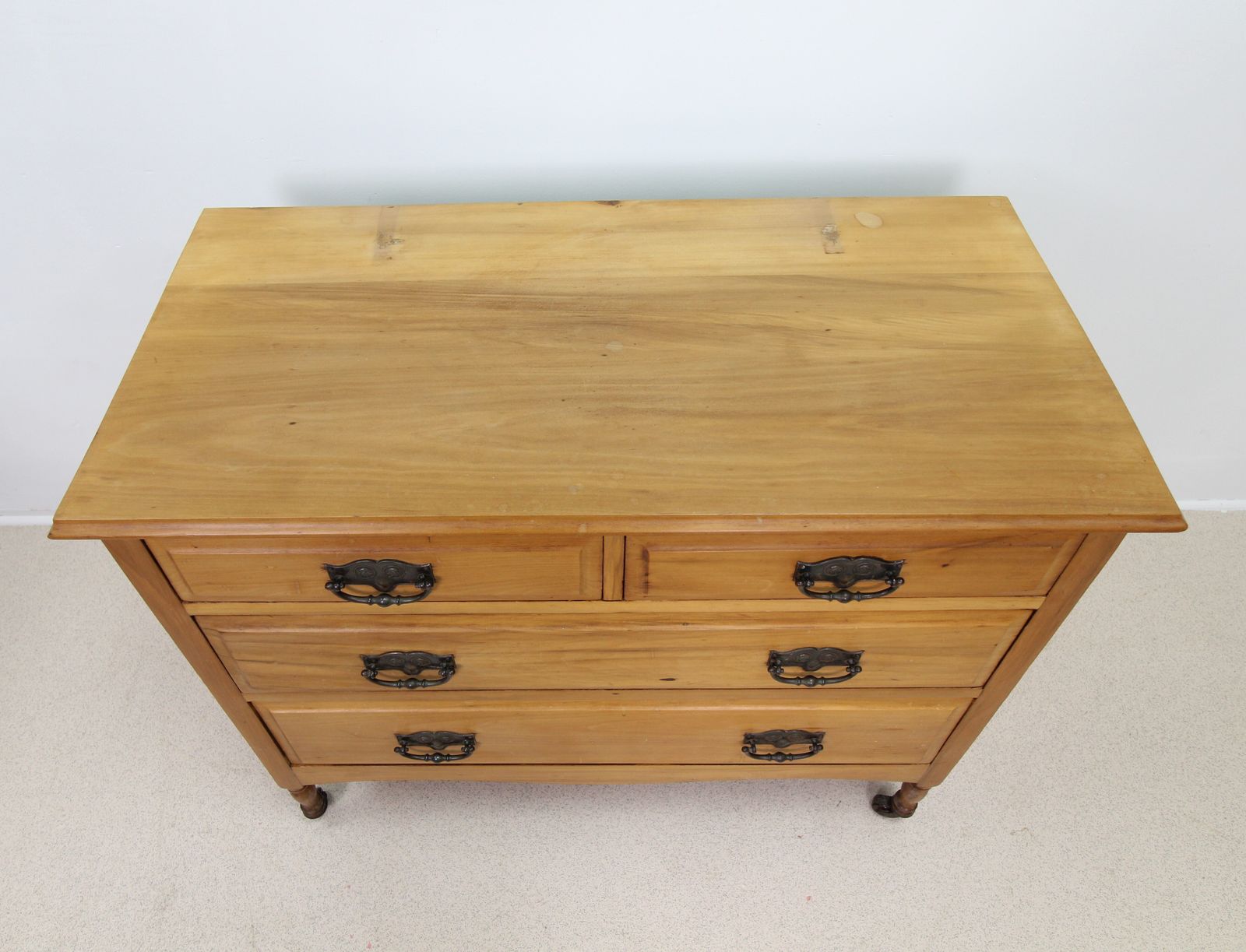 Vintage Satinwood 4 Drawer Chest Of Drawers photo vintage