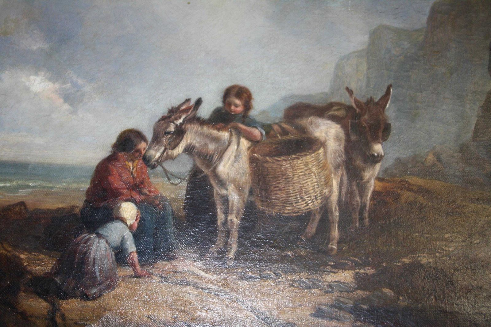 Oil Painting Joseph Paul Pettitt & George Young "Mussel Gatherers On The South Coast" Matte photo Art