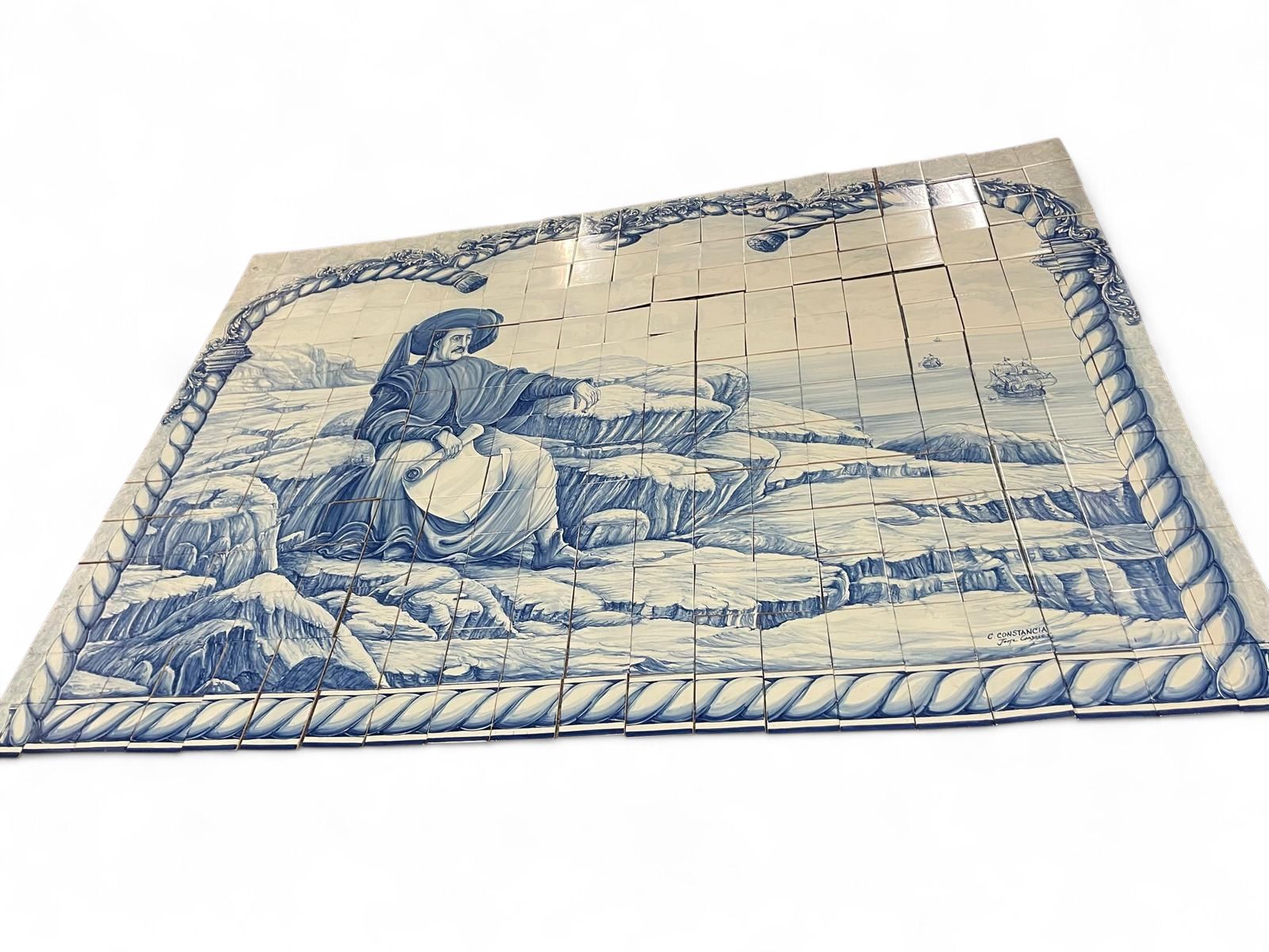 280 Hand Painted Azulejos Tiles / Henry The Navigator By C. Constantia / Jorge Gardoso 1996 / Portugal photo furniture