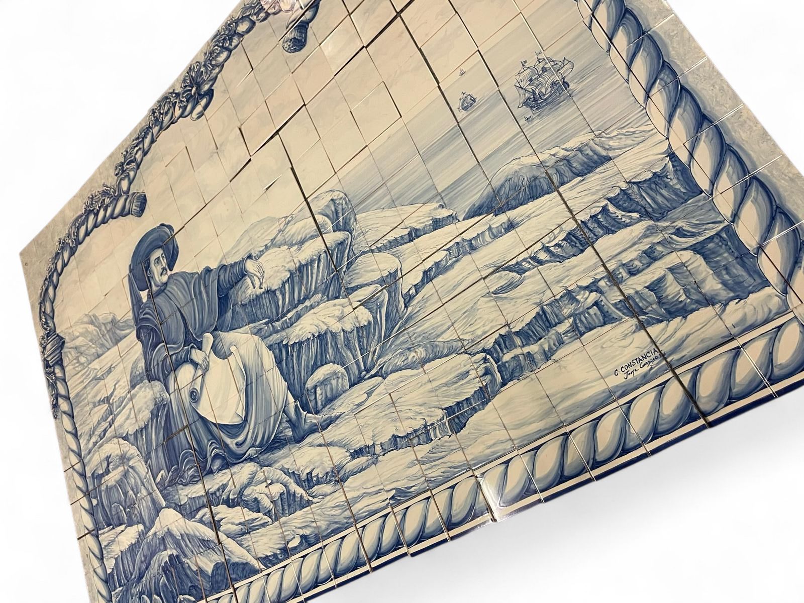 280 Hand Painted Azulejos Tiles / Henry The Navigator By C. Constantia / Jorge Gardoso 1996 / Portugal photo for sale