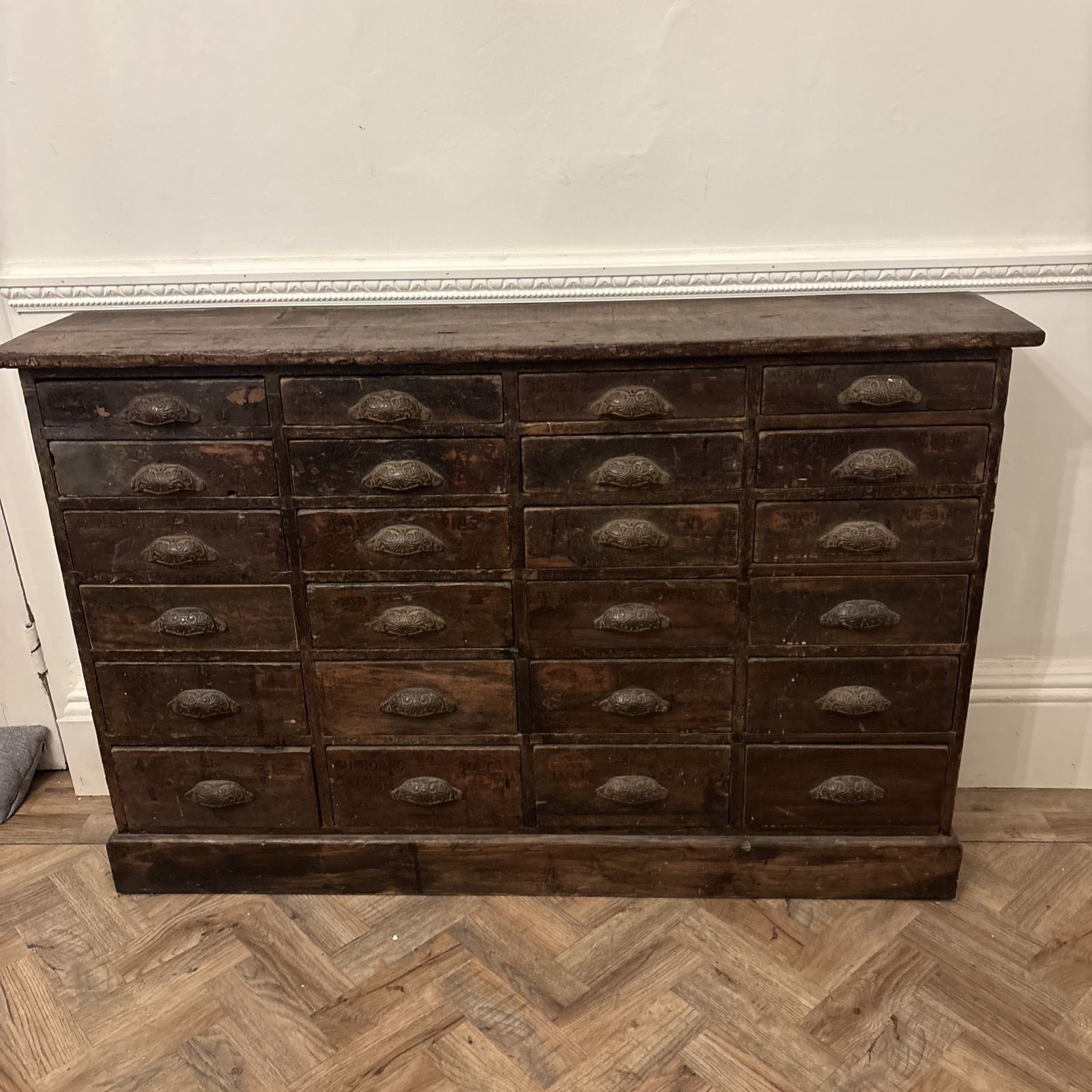 Twice Bank Of Drawers Chemist Apothecary 24 Drewers