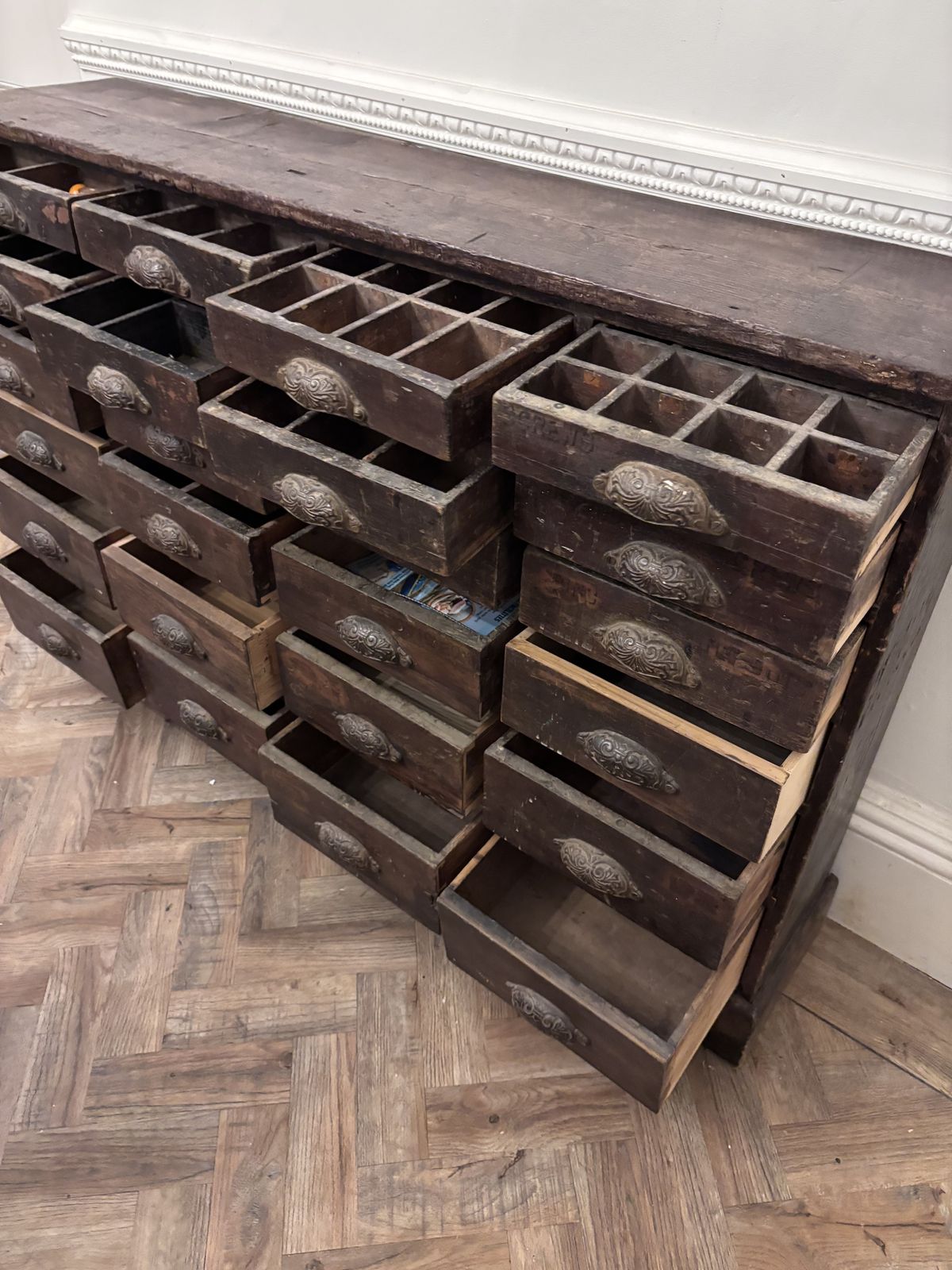 photo for sale Twice Bank Of Drawers Chemist Apothecary 24 Drewers