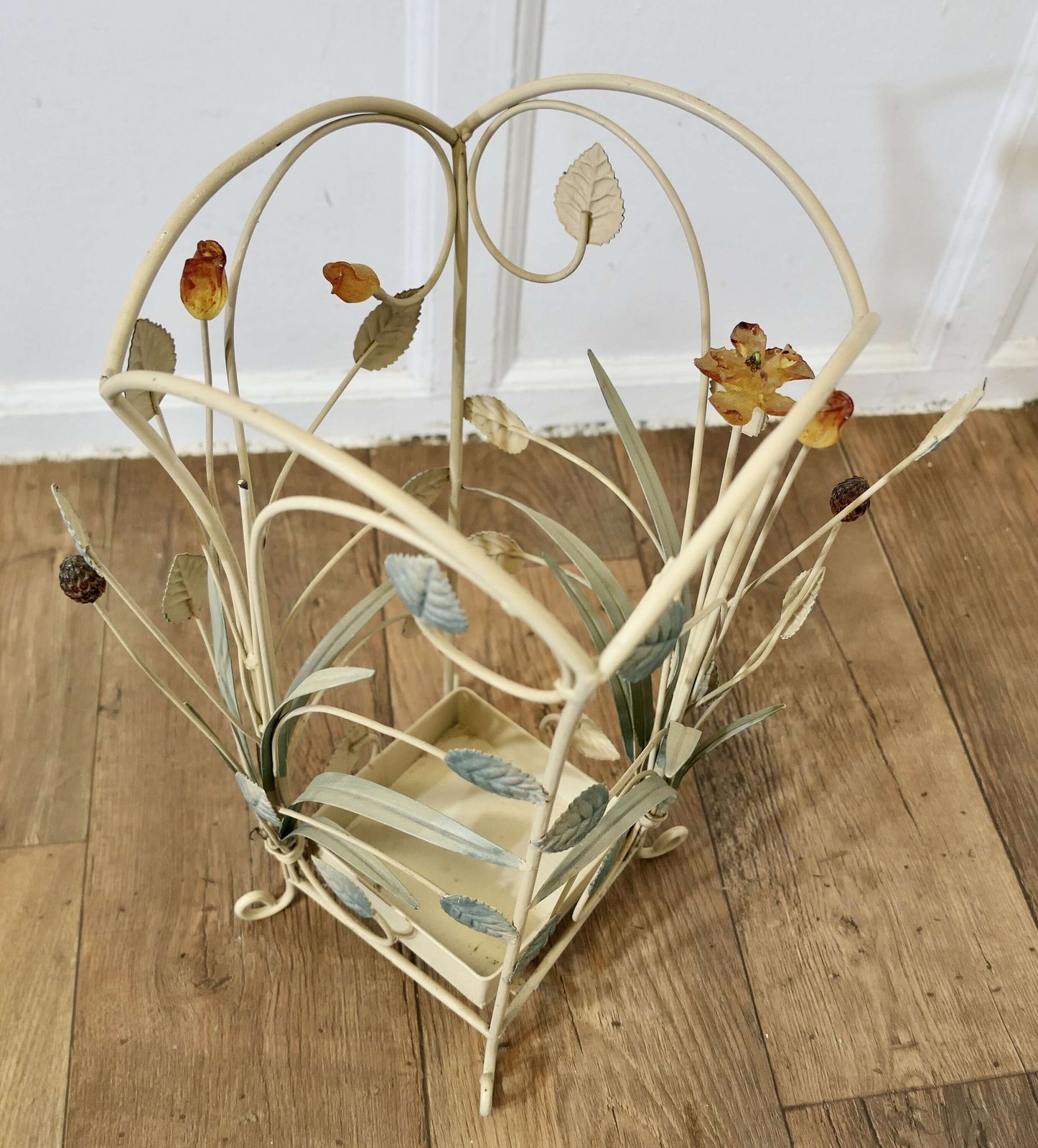 French Painted Wire Work Umbrella Stand photo for sale