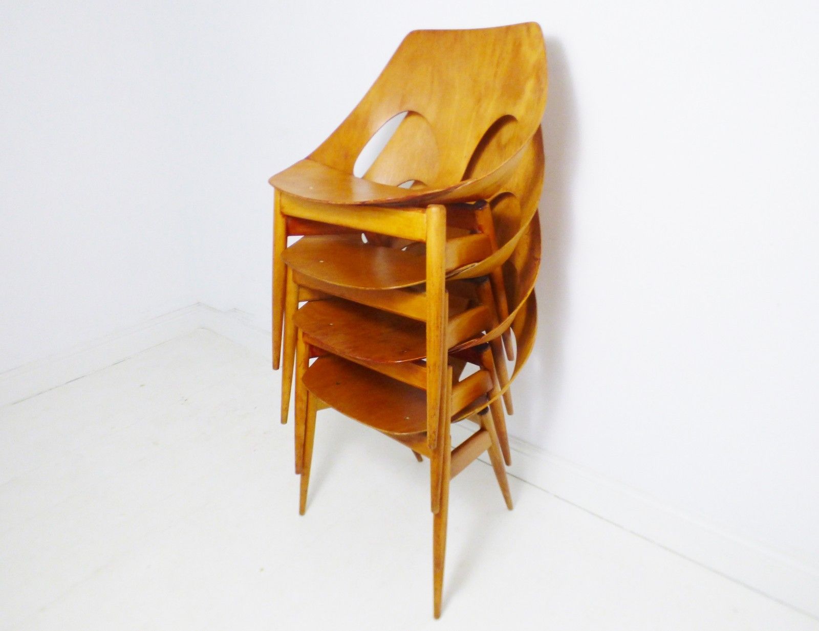 Stunning Set 4 Vintage Kandya Carl Jacobs Jason C2 Bentwood Dining Chairs photo 1245.0