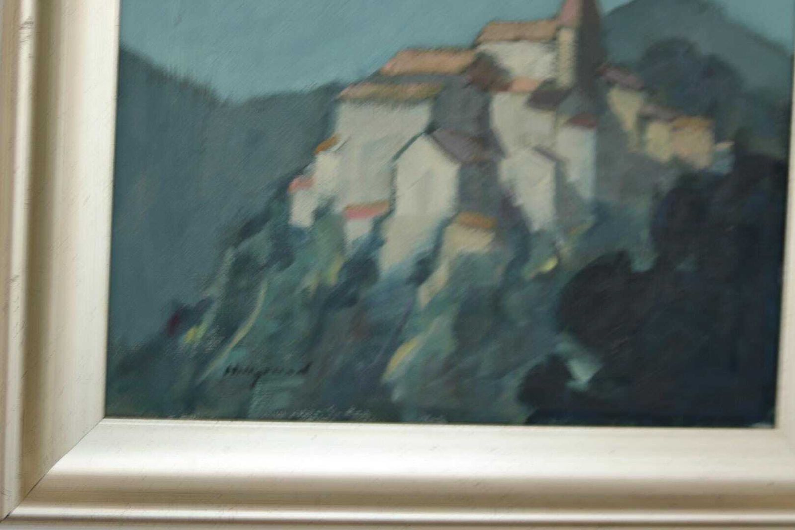 Original Mid Century Swedish Oil On Canvas – “Village Motif” By Bengt Hillgrund – Vintage & Framed 42.5 × 53 Cm (16.7" × 20.9") photo 365.0