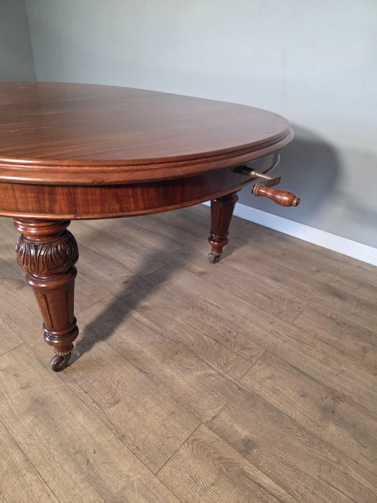 Antique Victorian Mahogany Wind Out Table 1860s. photo vintage