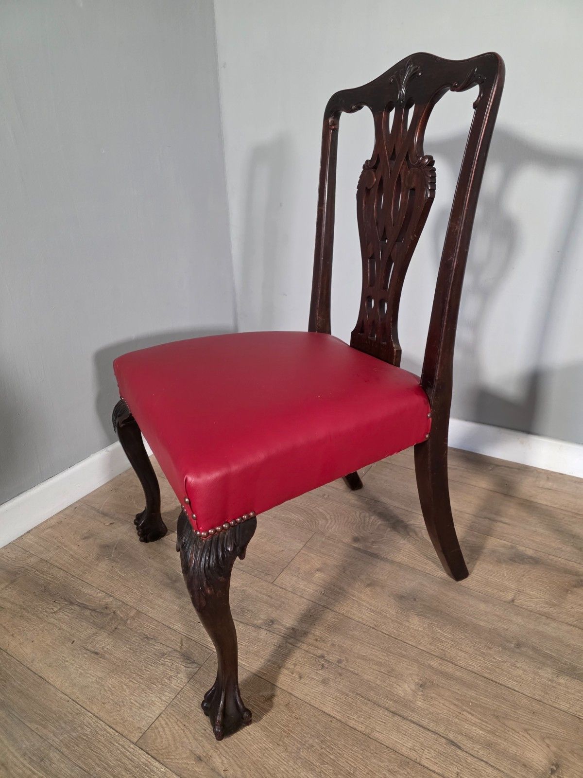 Set Of 4 Antique Mahogany Chippendale Style Dining Chairs 1900s photo 360.0