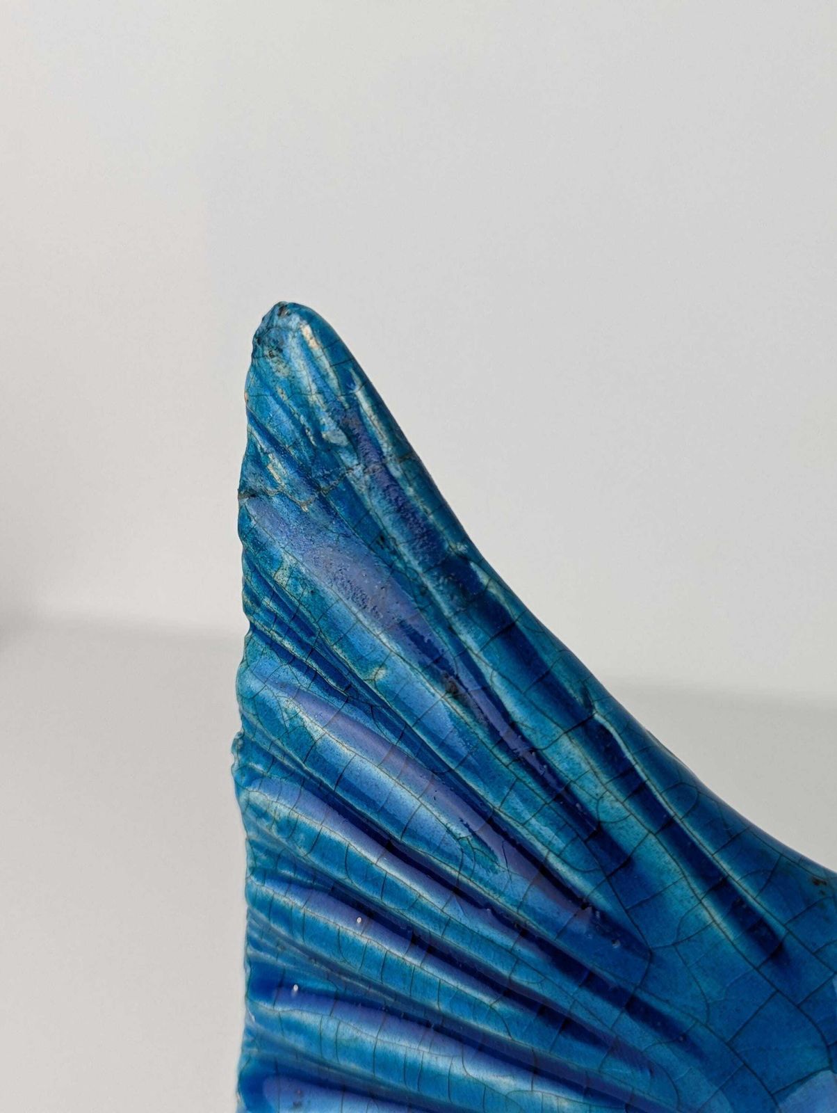 photo vintage Scorpionfish Sculpture By Guido Cacciapuoti, Blue Glazed, Art Deco, 1930s