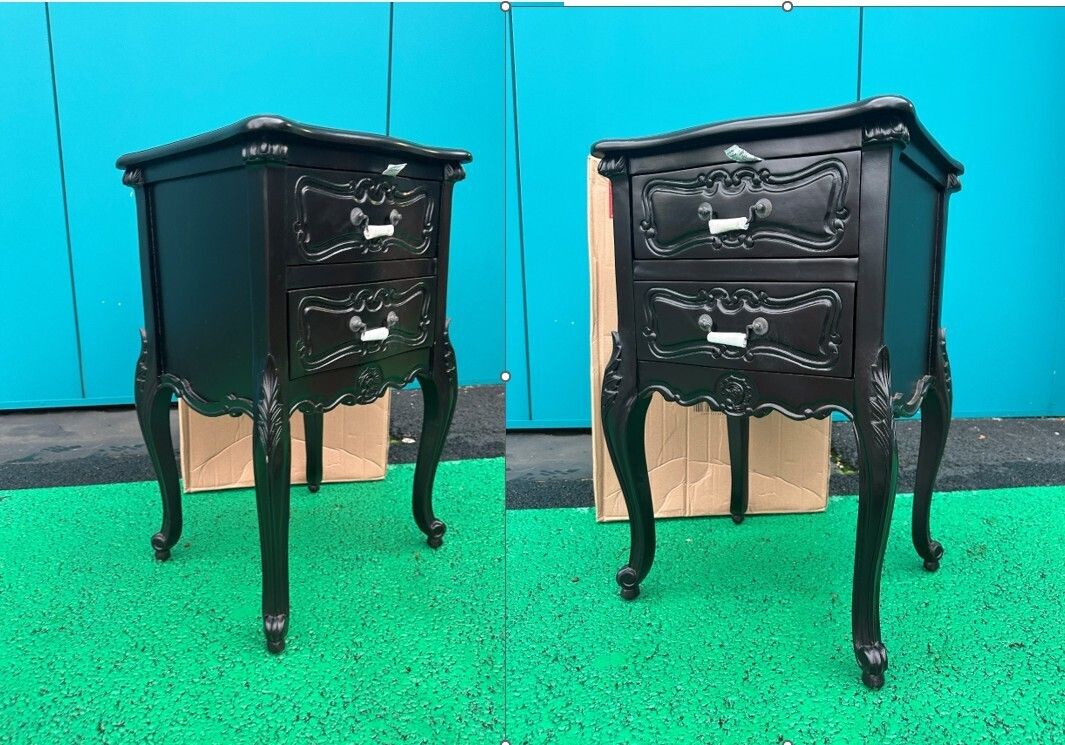 Brand New Pair Of La Rochelle French Antique Style 2 Draw Bedside Tables –  Rrp £640 photo vinterior
