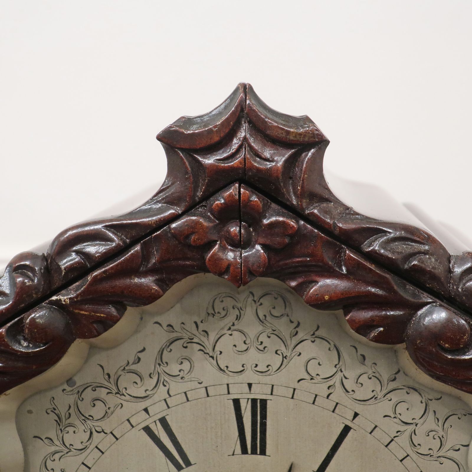 Early Victorian Mahogany Library Clock photo vintage