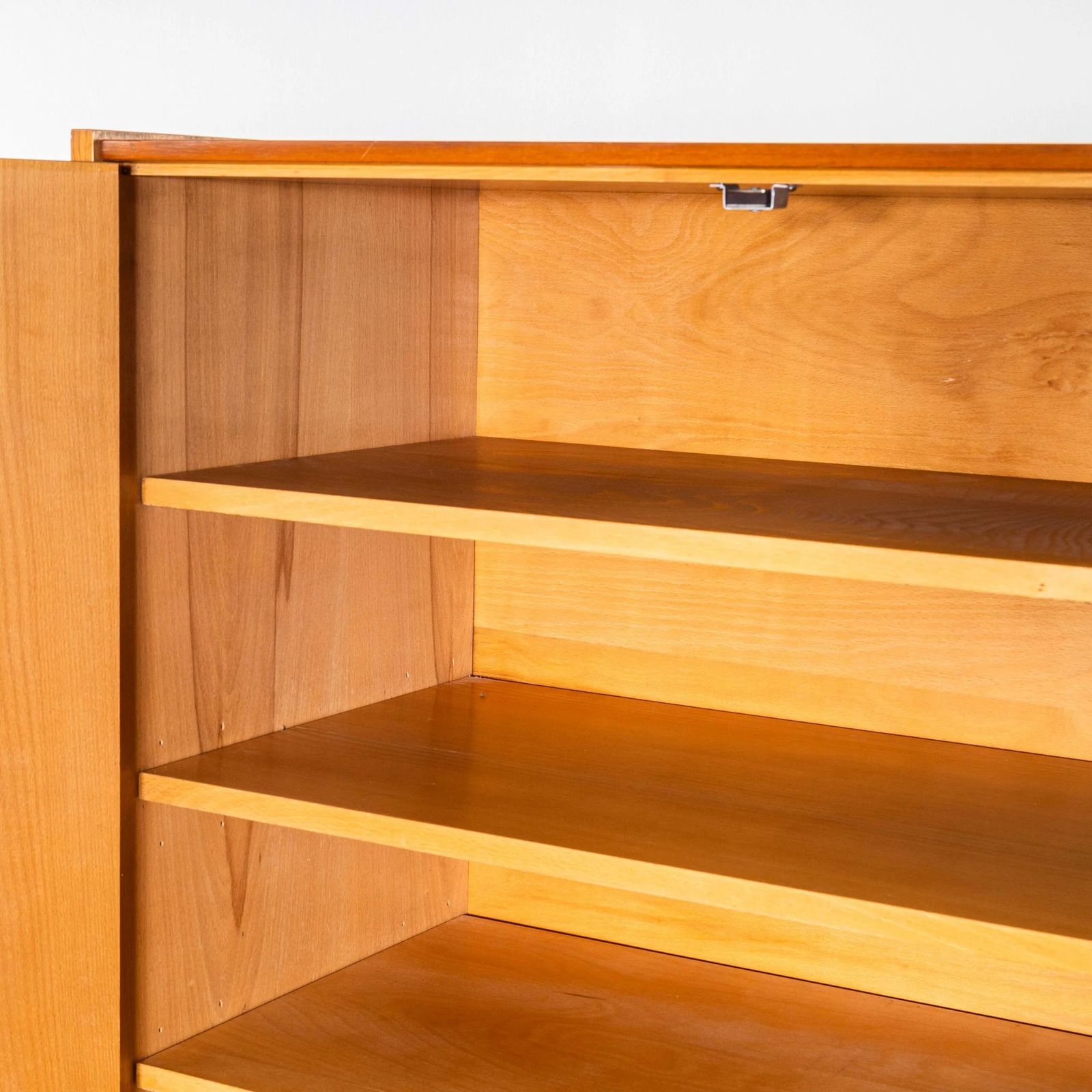 1960’s Mid Century Sapele Shelved Cupboard With Pin Legs photo vinterior