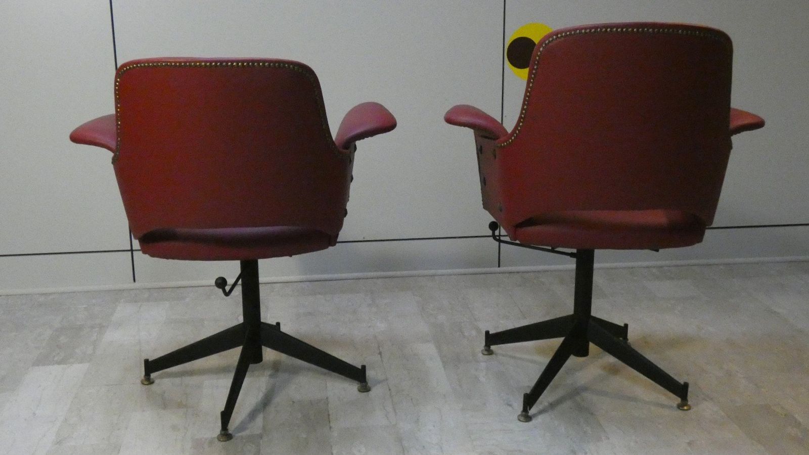 Vintage Vinyl Swivel Chairs, 1960s, Set Of 2 photo 1400.0