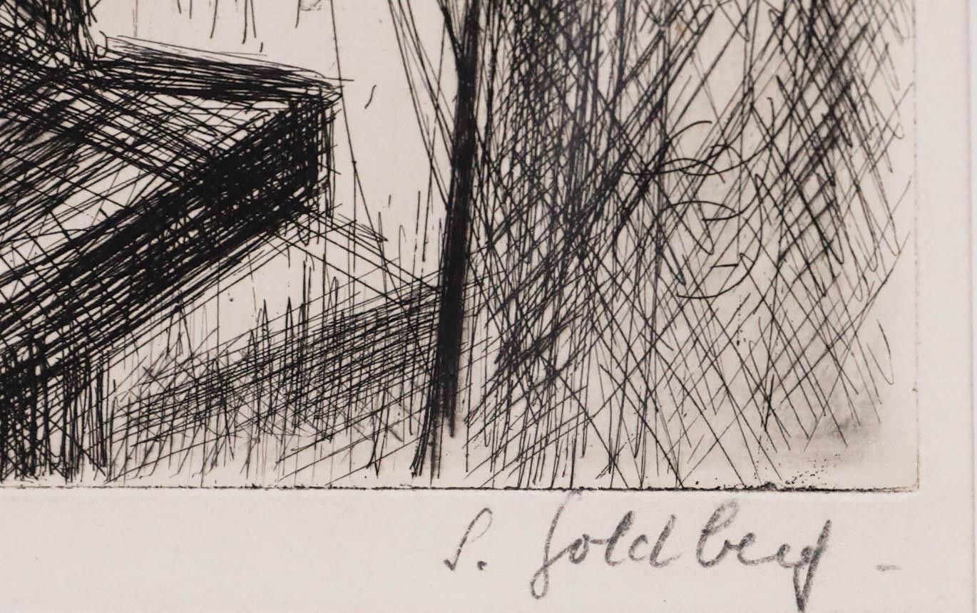Simon Goldberg (1913 1985) Framed 20th Century Etching, Bouquet And Books photo vinterior