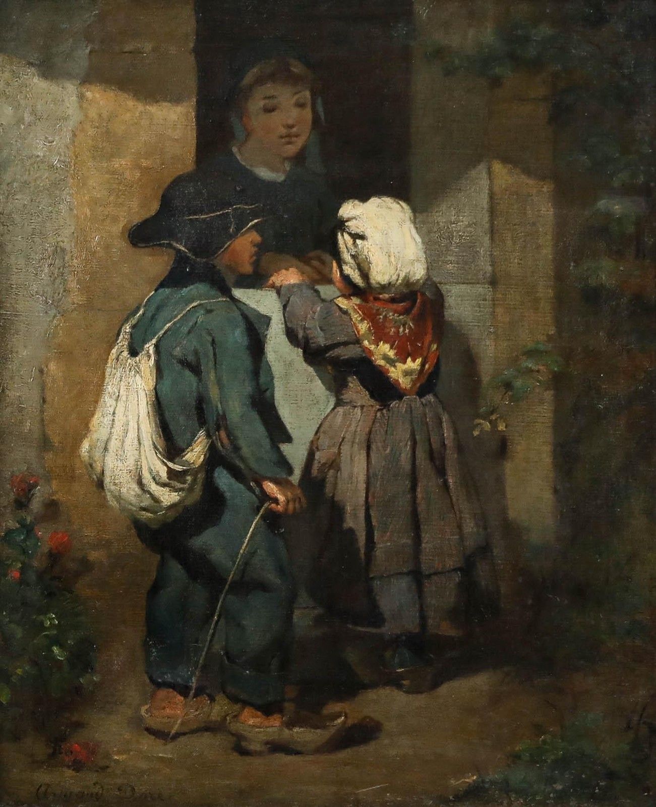 Armand Doré (1824–1882) French School 19th Century Oil, Mother And Children photo furniture