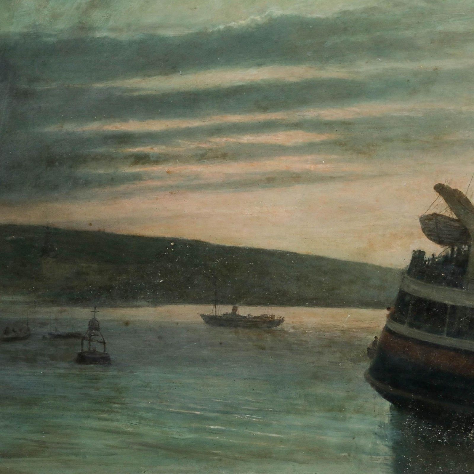George Weissbort (1928 2013) Framed 1958 Oil, Eventide Harbour photo Art