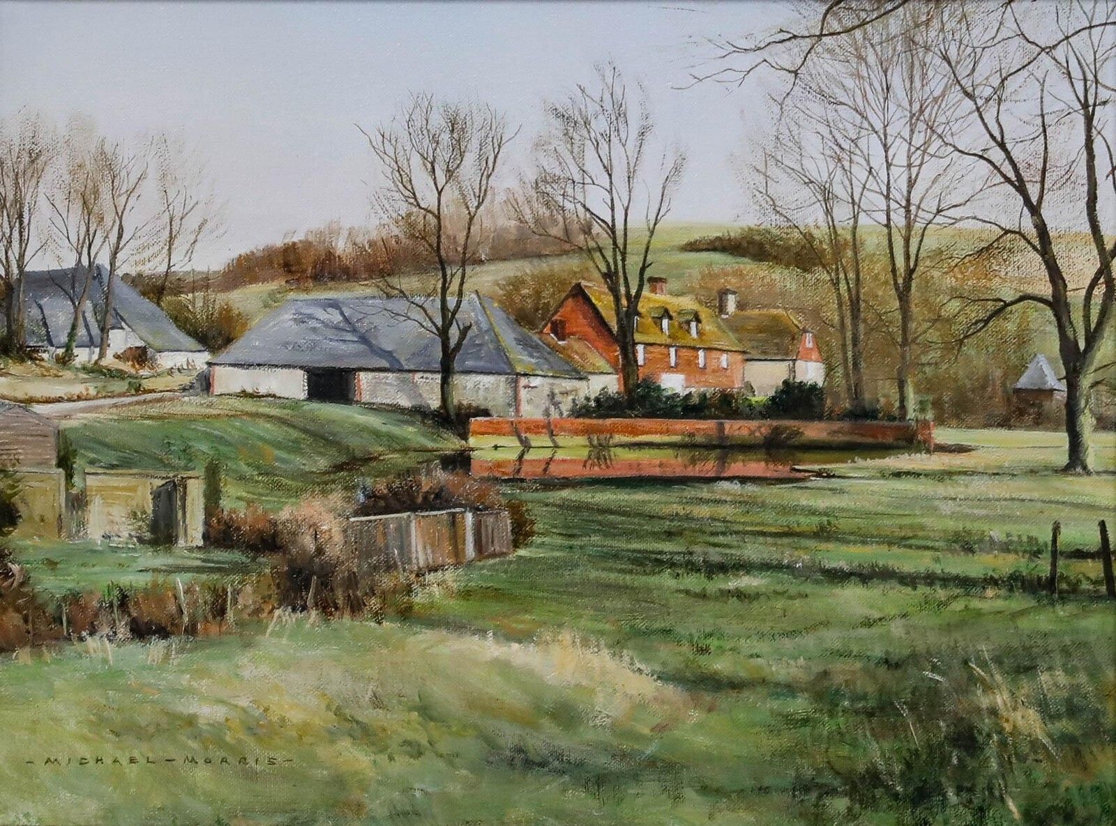 Michael Morris (B.1938) 20th Century Oil, Dappled Sunlight, Saddlescombe photo furniture