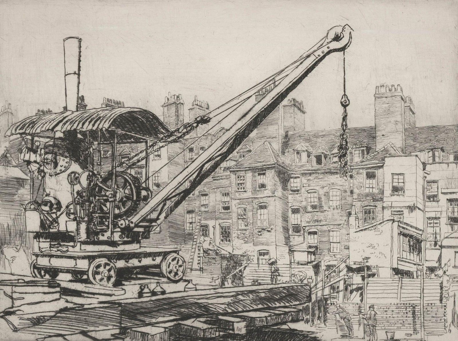 Hanslip Fletcher (1874 1955) 1910 Etching, Gloucester Street photo furniture