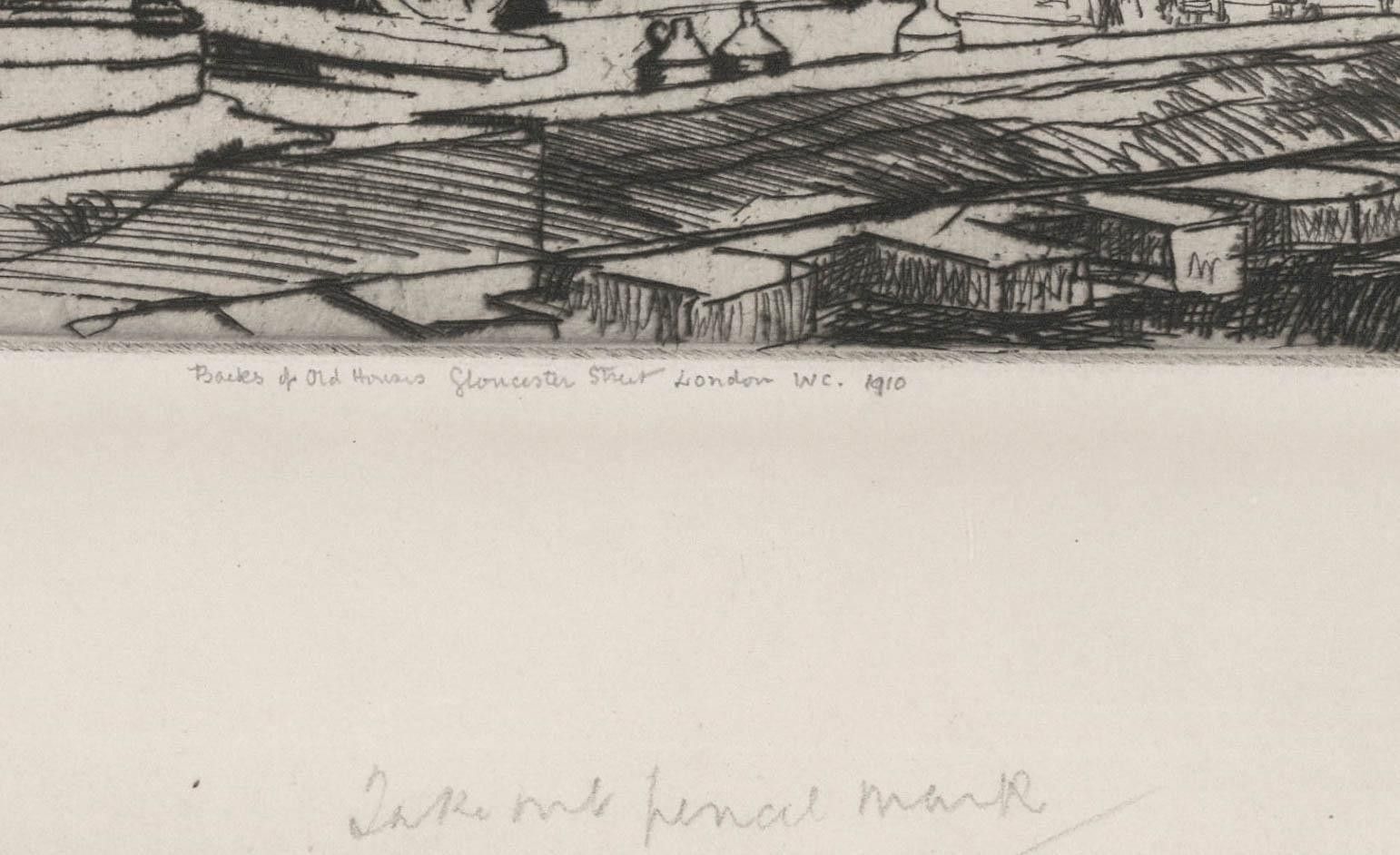 Hanslip Fletcher (1874 1955) 1910 Etching, Gloucester Street photo 145.0