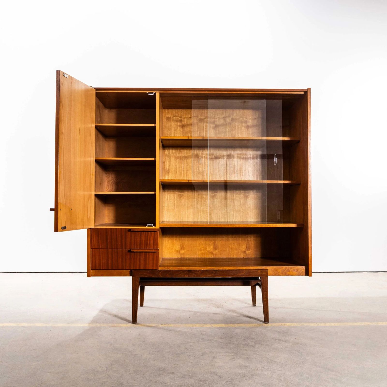 1960’s Large Mid Century Glass Fronted Cabinet From Up Zavody photo for sale