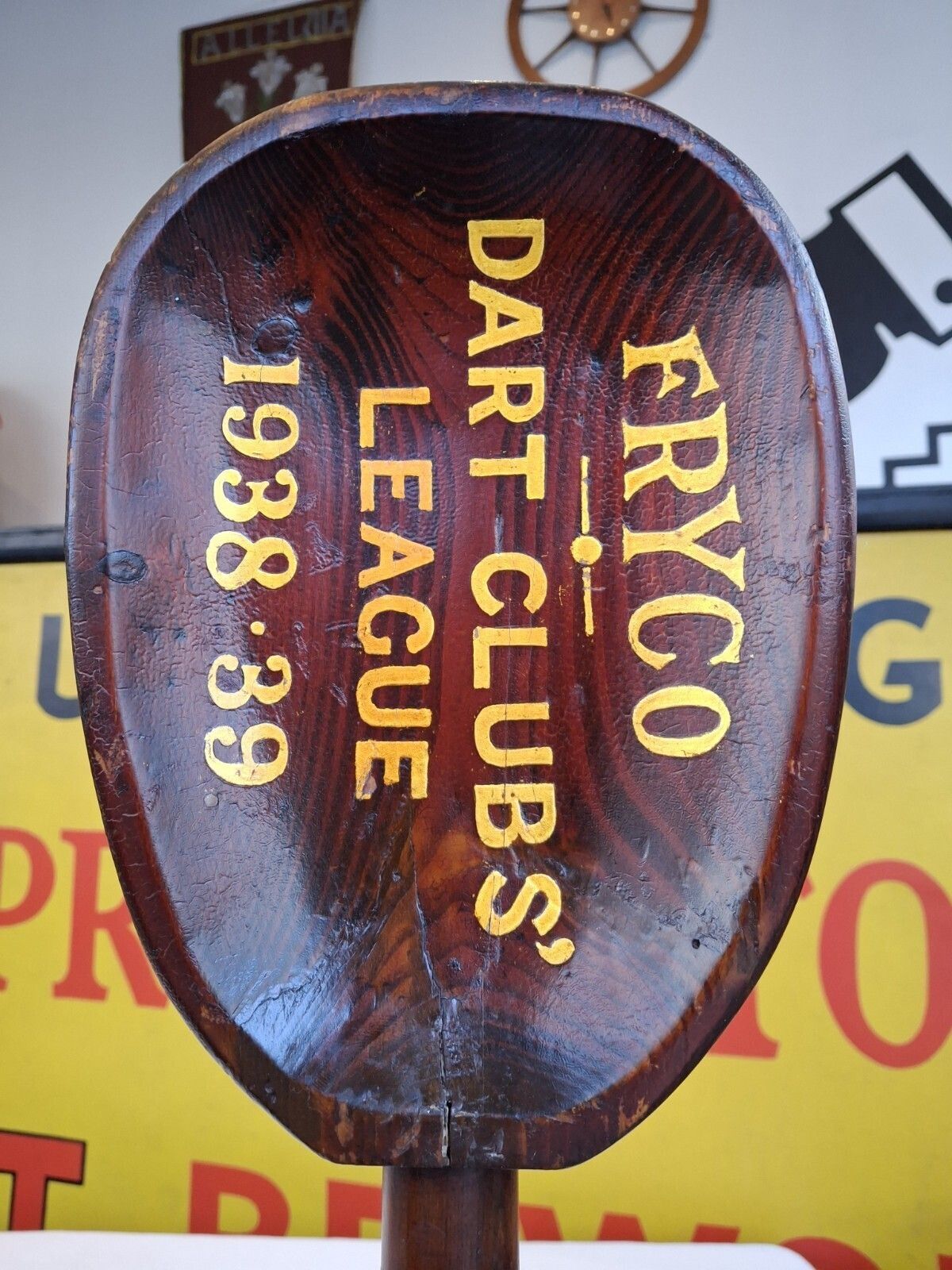 Late 1930's Over Sized Fryco Darts League Wooden Spoon Competition Prize. photo 190.0