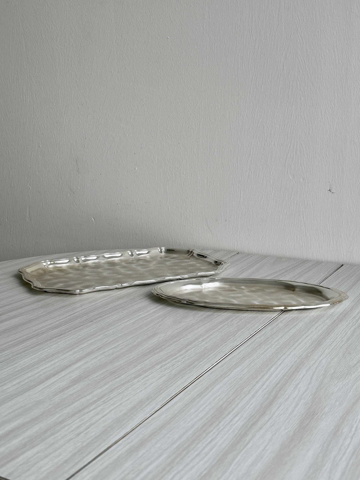 Lightweight, Shiny Metal Trays, Elegant Antique Trays, Chic Serving Platter, Refined Table Decoration, Elegant Service
