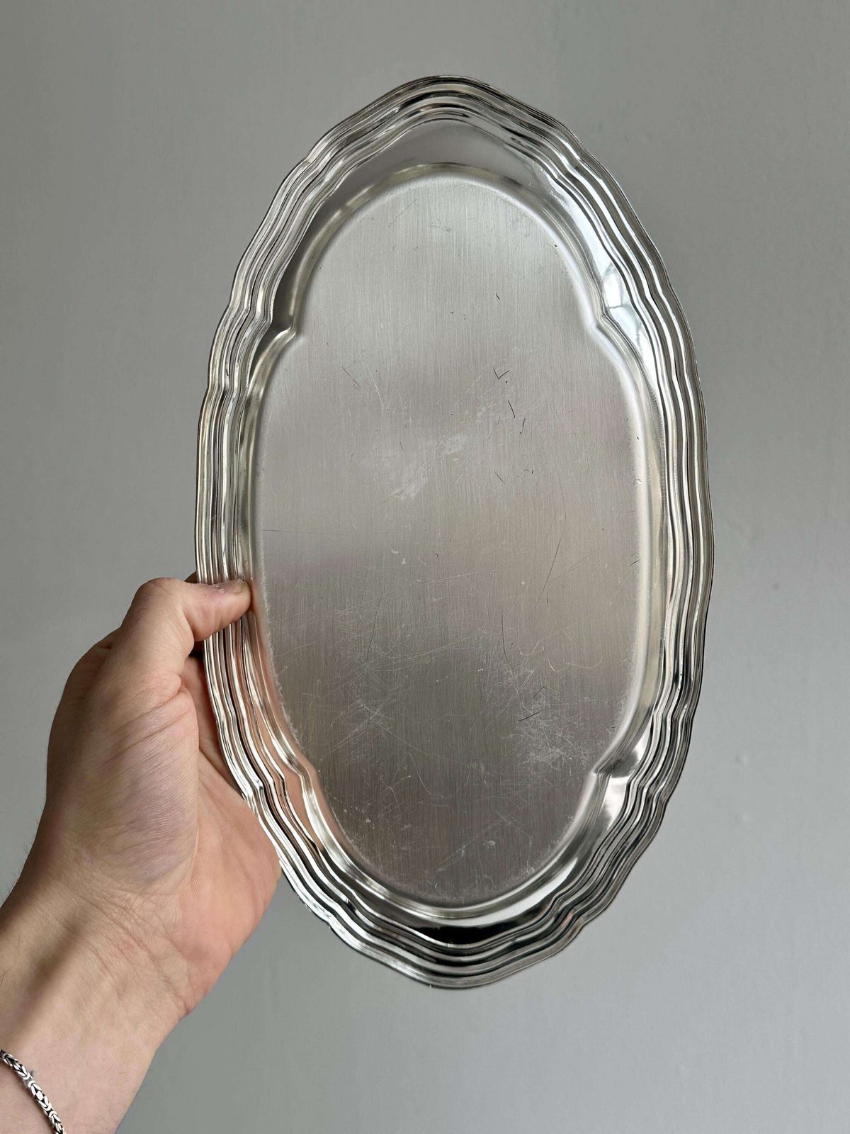 photo for sale Lightweight, Shiny Metal Trays, Elegant Antique Trays, Chic Serving Platter, Refined Table Decoration, Elegant Service
