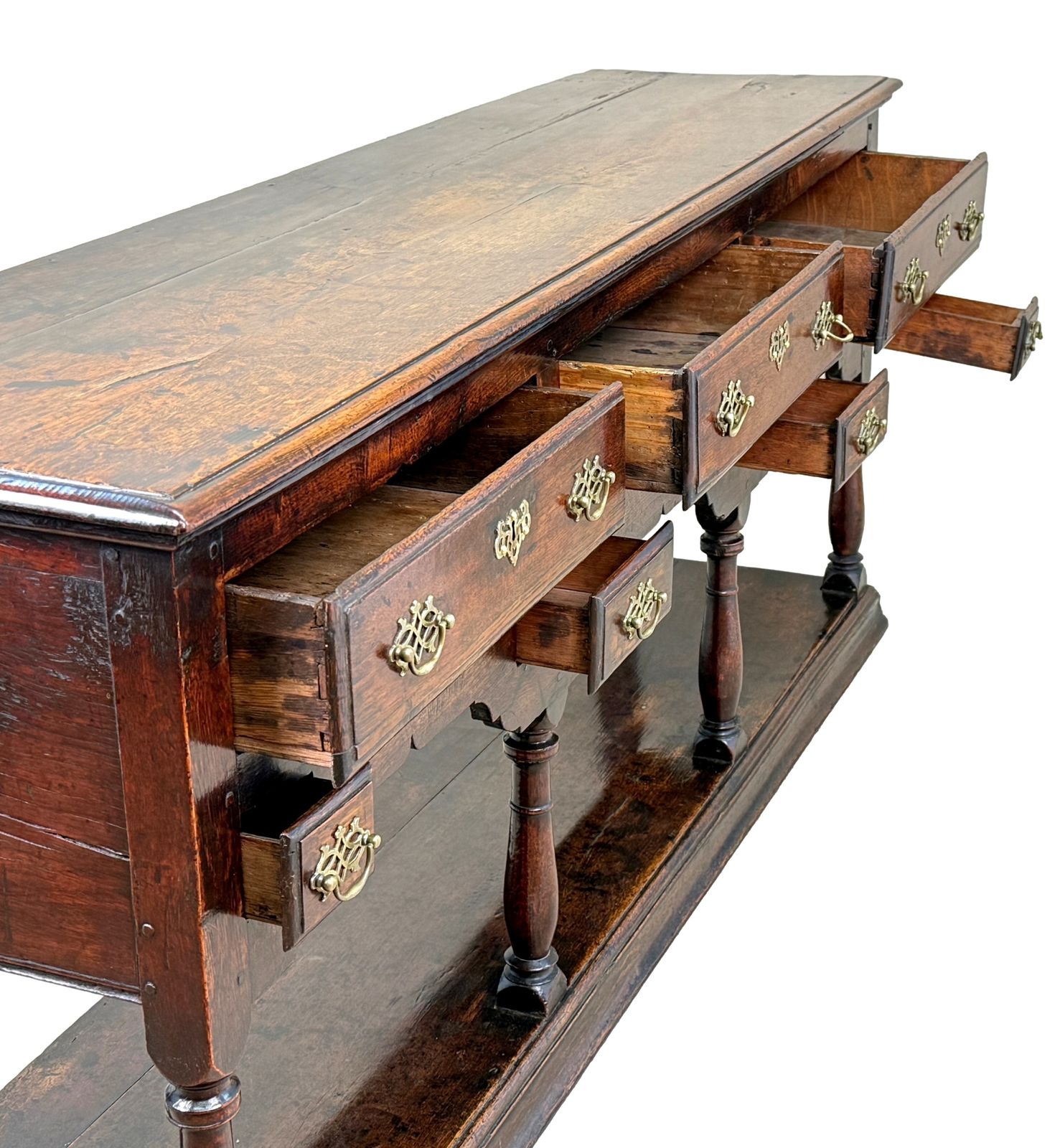 Furniture Small 18th Century Georgian Oak Dresser Base (England, Circa 1750) photo