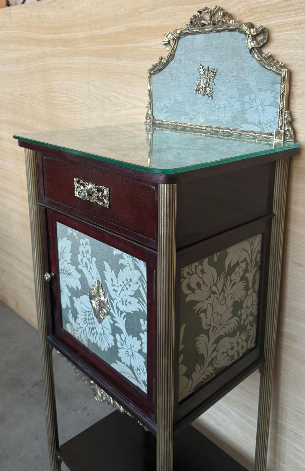 Furniture Pair Of Antique French 19th Hight Night Stands Or Bedside Mahogany Tables photo