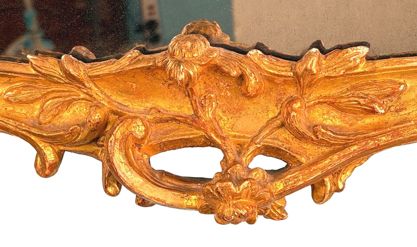 photo for sale 18th Century Chippendale Rococo Giltwood Wall Mirror (England, Circa 1760)