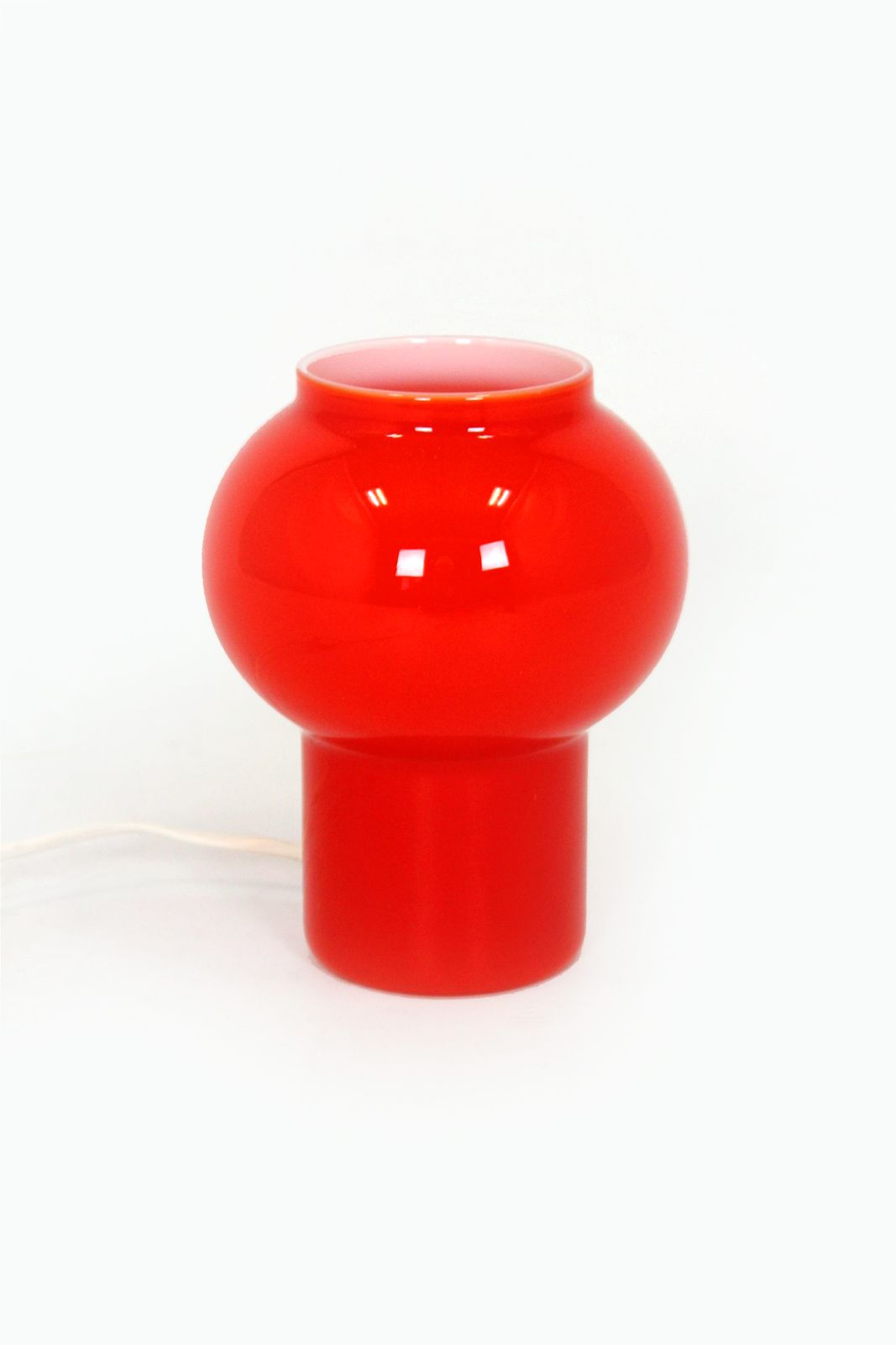 photo buy Vintage Red Glass Table Lamps Attributed To štěpán Tabery, Czechoslovakia, 1970s, Set Of 2