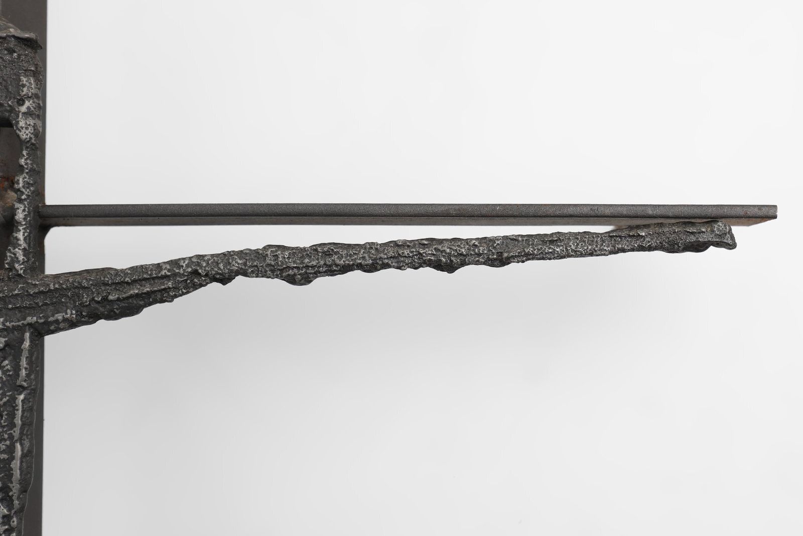 Brutalist Welded Iron Crucifix Wall Sculpture By Pia Manu, 1950s photo vintage