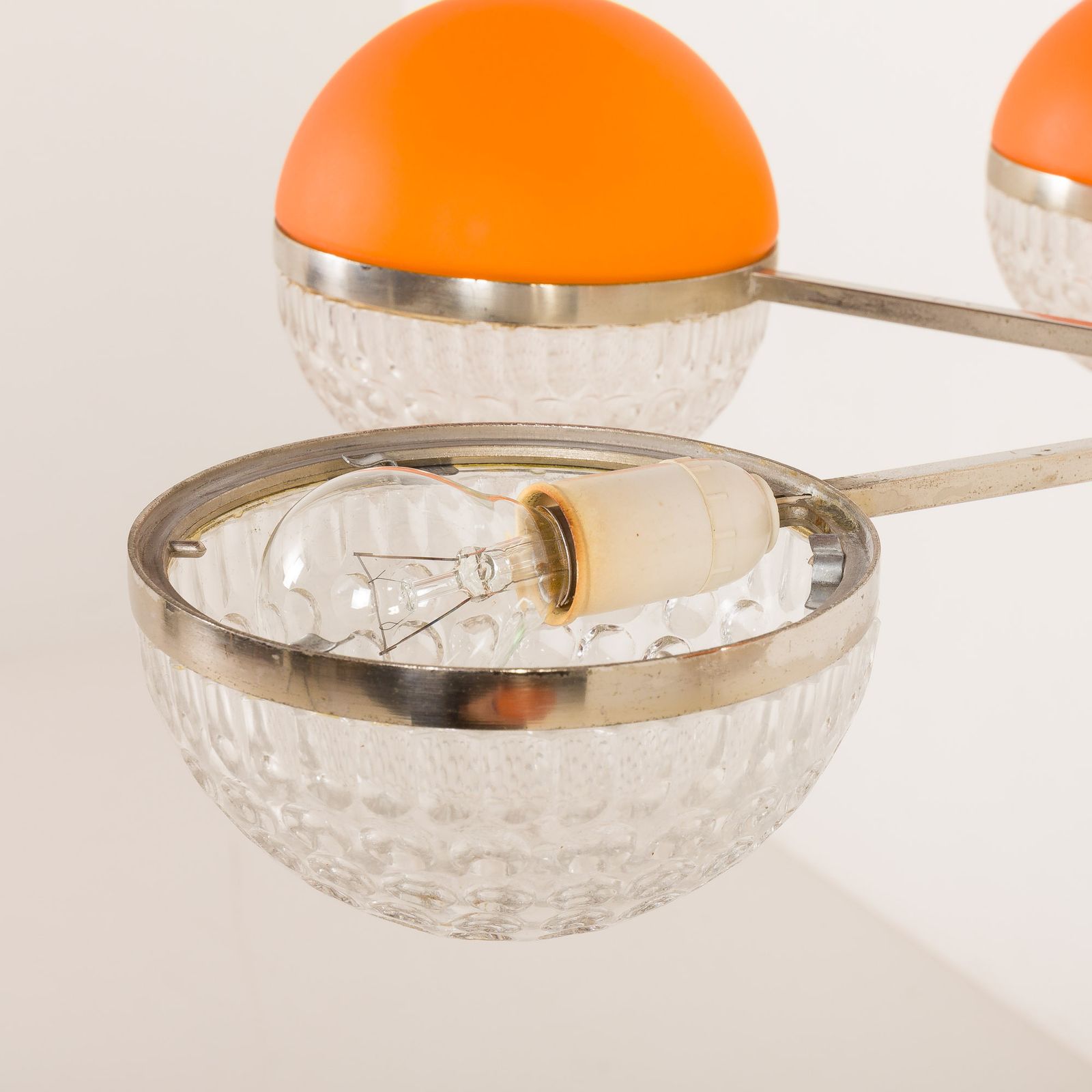photo buy Italian Space Age Chandelier With Crystal Glass Shades, 1970s