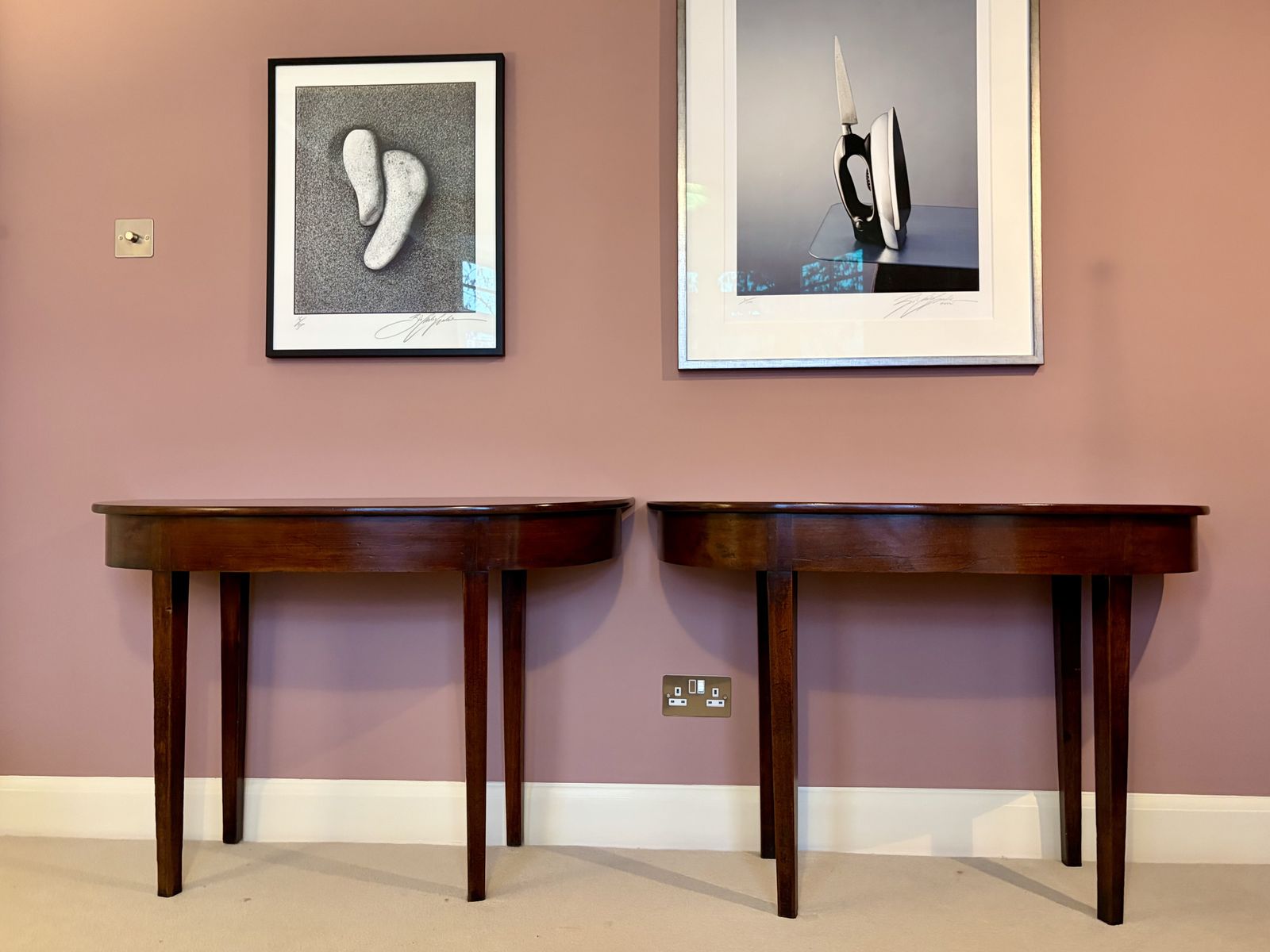 A Pair Of Georgian Mahogany D Shaped Console Tables