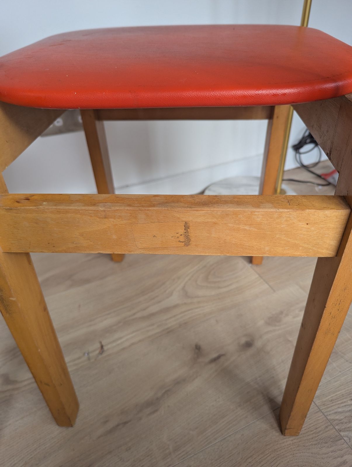 Mid Century Pair Of Dining Chairs   Red Orange photo vintage