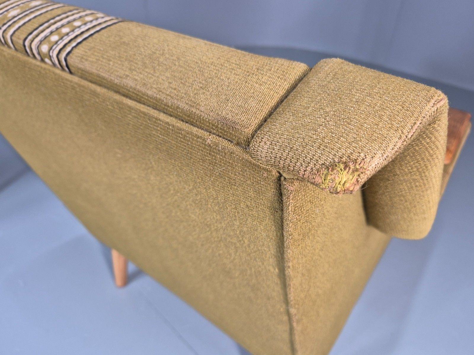 Furniture 2 1970s Danish Lounge Chairs Green Wool Oak Details Retro Quality Eb11408 Mnor photo