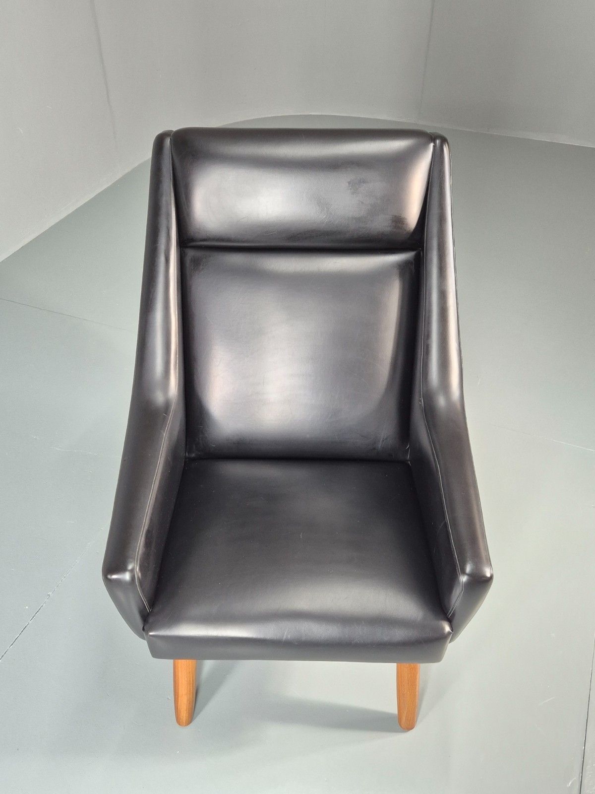 1960s High Back Lounge Chair Vintage Danish Mcm Retro Teak Legs Eb11330 Mnor photo Furniture