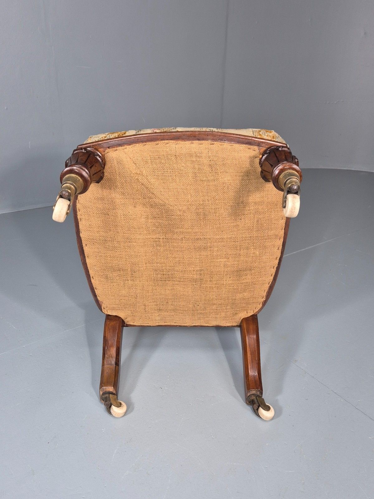 photo buy Antique Mahogany Nursing Chair Floral Upholstery 1880s Victorian Eb11175 Vclo