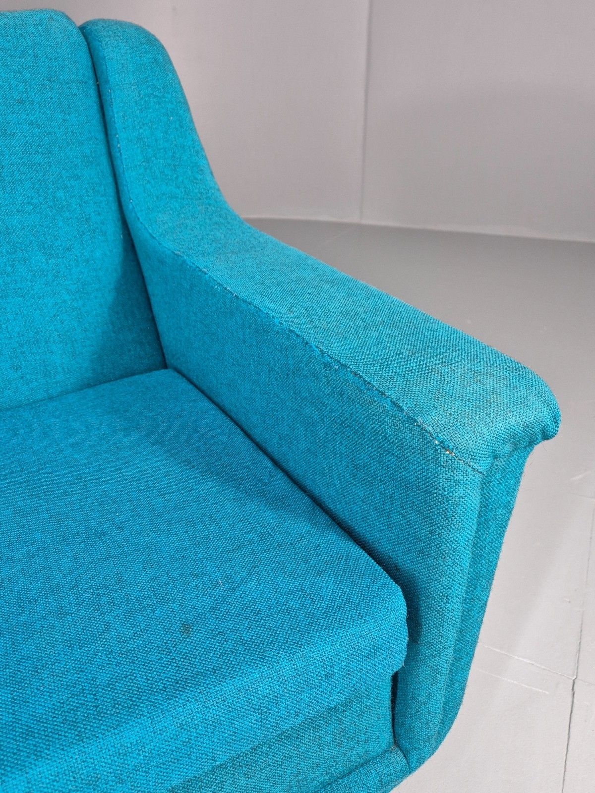 Vintage Swedish Lounge Chair 1960s Retro Dux Mid Century Blue Wool  Eb11104 Mnor photo vinterior