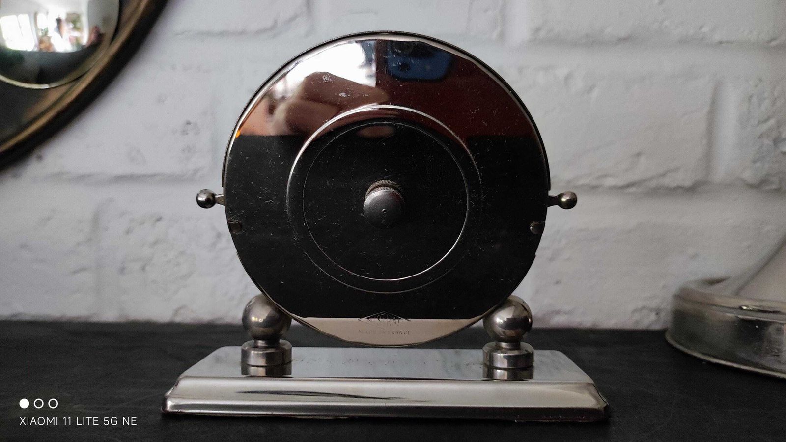 photo vinterior Art Deco Chrome Perpetual Calendar Antique Mistral French Desktop Calendar